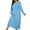 Blue, variant on Women's Soft Cotton Nightgown Long Sleeve Sleepwear Fashion Star Printed Pajama Dress Comfy Full Length Loungewear Loose Casual Crew Neck Sleep Shirts