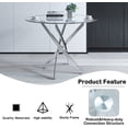 thumbnail image 6 of Modern Round Dining Table, 36'' Glass Top, Silver Legs, 2-4 People, 30'' Height, 6 of 7