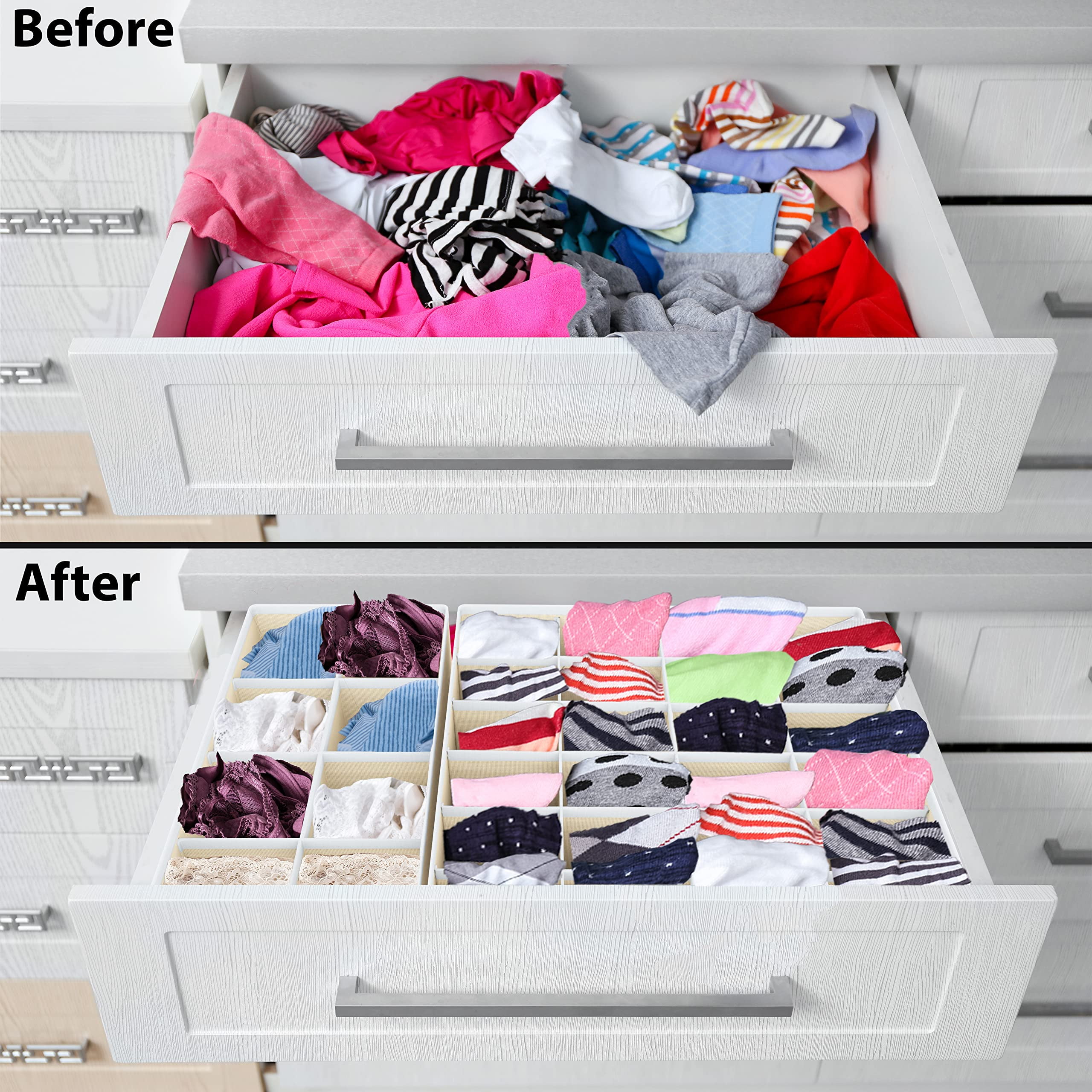 SimpleHouseware Closet Underwear Organizer Drawer Divider, 4 Set