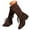 Brown, variant on UngA Womens Boot Comfortable Slip On Mid Chunky Heel Suede Warm Snow Ankle Boots Outdoor Shoes Boots for Women Mid Calf Brown,Size 8
