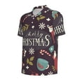 thumbnail image 3 of Daiia Merry Christmas Pattern Men’s Polo Shirts,Solid Deck Shirt,Classic Fit, Breathable Cotton Polo for Casual and Sport Wear-Large, 3 of 9