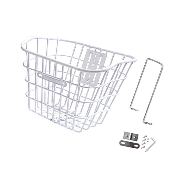Cesta delantera de metal para motocicleta, scooter y bicicleta, accesorios para compras Blanco