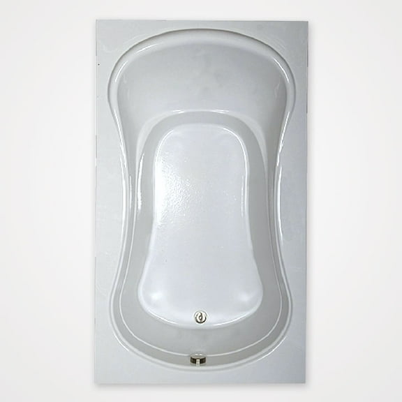WaterTech Acrylic 72 in. x 42 in. Reversible Drain Drop-In Soaking Tub - White