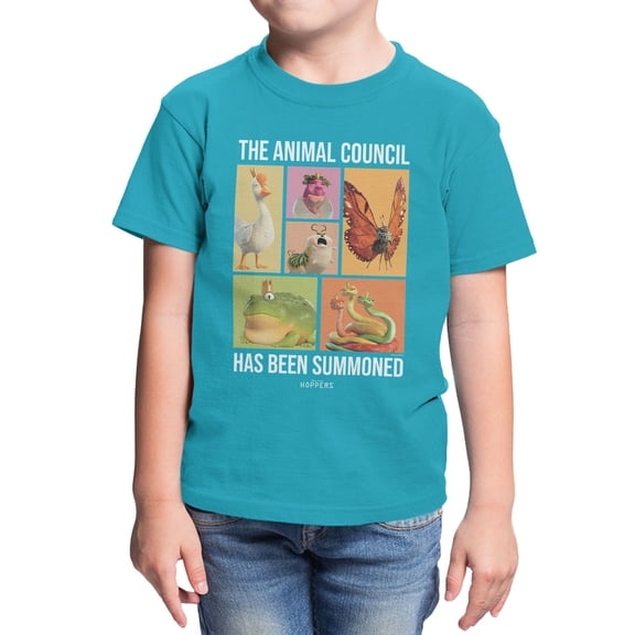 Disney Pixar Hoppers Animal Council Summoned Youth T Shirt (Tropical Blue, XS-XL)