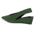 thumbnail image 2 of YDN Women Comfy Pointy Toe Low Heel Slip On Pumps Wedges Elastic Slingback Strap Sandals Chic prom Dating Shoes Size 12 Green, 2 of 4