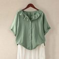thumbnail image 2 of Blouses pour Femmes Col Rond Décontracté Bouton Basique Confortable Tee Lounge Tendance Léger Été Vacances Chemise Douce 2025, 2 of 6