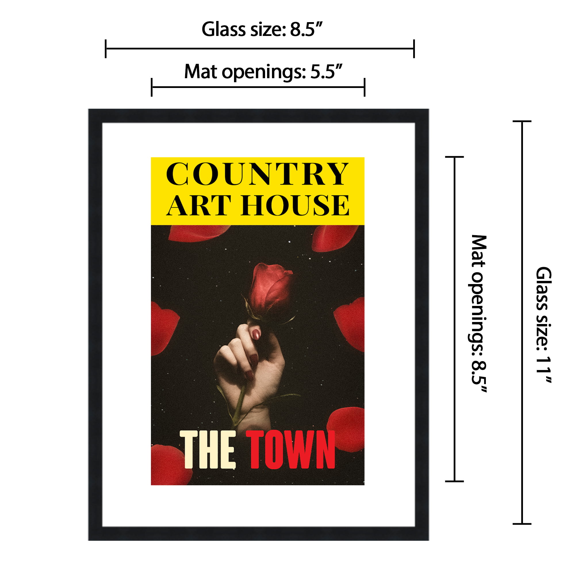 Picture Framing Mat for Playbill fits 8x10 Frame White with Black SET of 12 