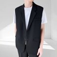thumbnail image 2 of ZZwxWA Men Sleeveless Business Vest Blazers Dressy Open Front Button Up Lapel Work Vests Summer Casual Outwear wiht Pockets Deals, 2 of 7