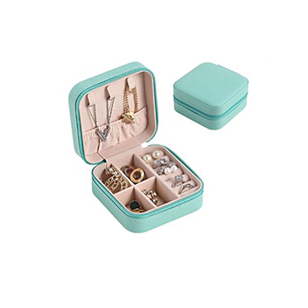 Sonducket Caja de almacenamiento de joyas con diseño de cremallera para el hogar, estuche de exhibición de cuero PU multicolor, regalos de fiesta para Ropa, zapatos y accesorios Miscelánea Azul Sonducket AP011996-06