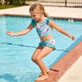 thumbnail image 4 of Lanbubble Girls Ruffle Tankini Swimsuit High Waisted 2 Piece Bathing Suit Beach Swimwear For Toddler Kids 3-7 Years, 4 of 8