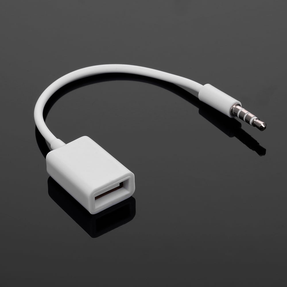CABLING® Adaptateur de chargement AUX IN OUT / Prise Jack 3,5 mm mâle vers  USB 2.0 A mâle / Blanc