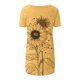 thumbnail image 4 of Fiudx Camisas de Mujer Top de Cuello Redondo de Manga Corta Raglán Largo con Espalda Corta y Estampado Informal para Mujer, 4 of 5