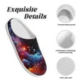thumbnail image 5 of Fotbe Outer Space Floating Numbers And Letters Pattern Women's Fuzzy Curly Fur Memory Foam Loafer Slippers Indoor Outdoor Slippers Winter Home Shoes-42/43, 5 of 7