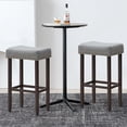 thumbnail image 2 of Giantex 29 Inch Backless Counter Height Stools, Upholstered Counter Saddle Chairs w/Thick Cushion & Solid Wood Legs (Gray,2), 2 of 8