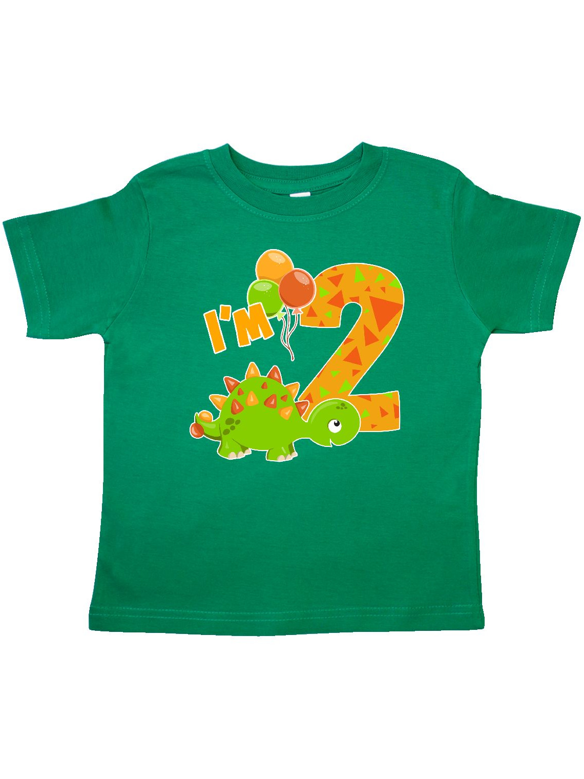 INKtastic - Happy Dinosaur Second Birthday-green Toddler T ...