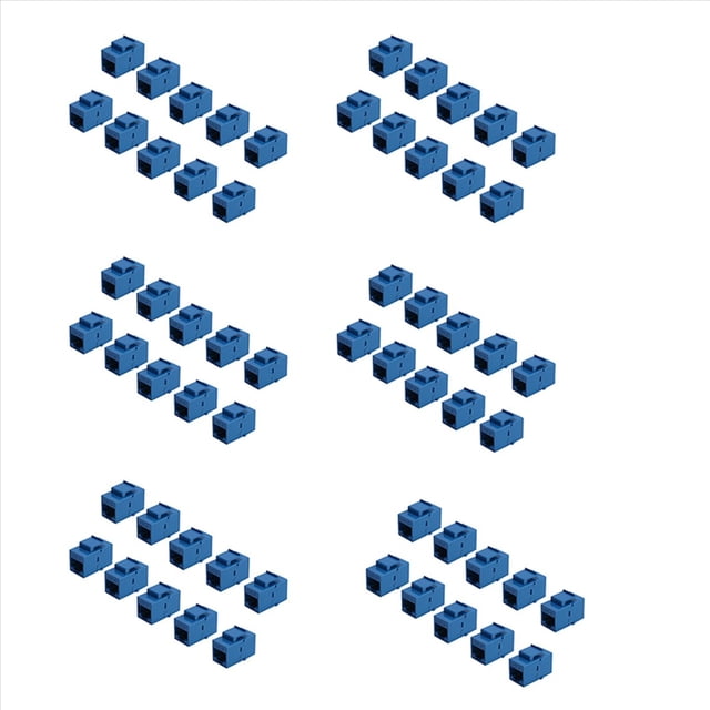 60 Piezas Conector RJ45 Jack Cat6 Acoplador de ExtensióN Red Ethernet LAN Cat 6 Acoplador Conectores Extender Adaptador, Azul