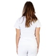 thumbnail image 2 of UltraSoft Premium 3 Pocket Mock Wrap Medical Scrub Top For Women - JUNIOR FIT 38484-XX-Small (White), 2 of 3