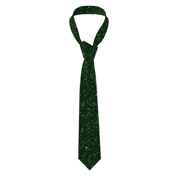 Fuzoiu Emerald Green Sparkling Print Men's Necktie,Business Necktie,Mens Ties for Business Wedding Graduation