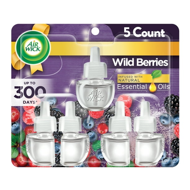 Air Wick Plug in Scented Oil Refill, 5 ct, Wild Berries, Air Freshener