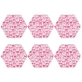 thumbnail image 2 of Fuzoiu Pink bows Print Leather Coasters Set,Drink Coasters Set of 6,for Tabletop Protection, Durable PVC Coasters,Home Décor and Housewarming Gift,Hexagon, 2 of 7