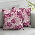 thumbnail image 3 of BANET  Maroon Throw Pillow Cover Set of 2, Spring Garden Pattern with English Rose Blooms Romantic Abstract, Decorative Square Covers for Couch Bed &amp; Sofa,Maroon Pale Pink White 20x20in, 3 of 7