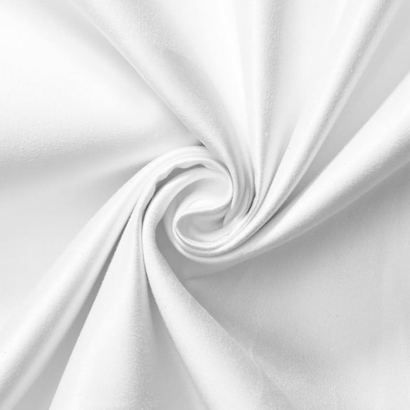 Microsuede Fabric - White Brushed Polyester Twill 60" By The Yard
