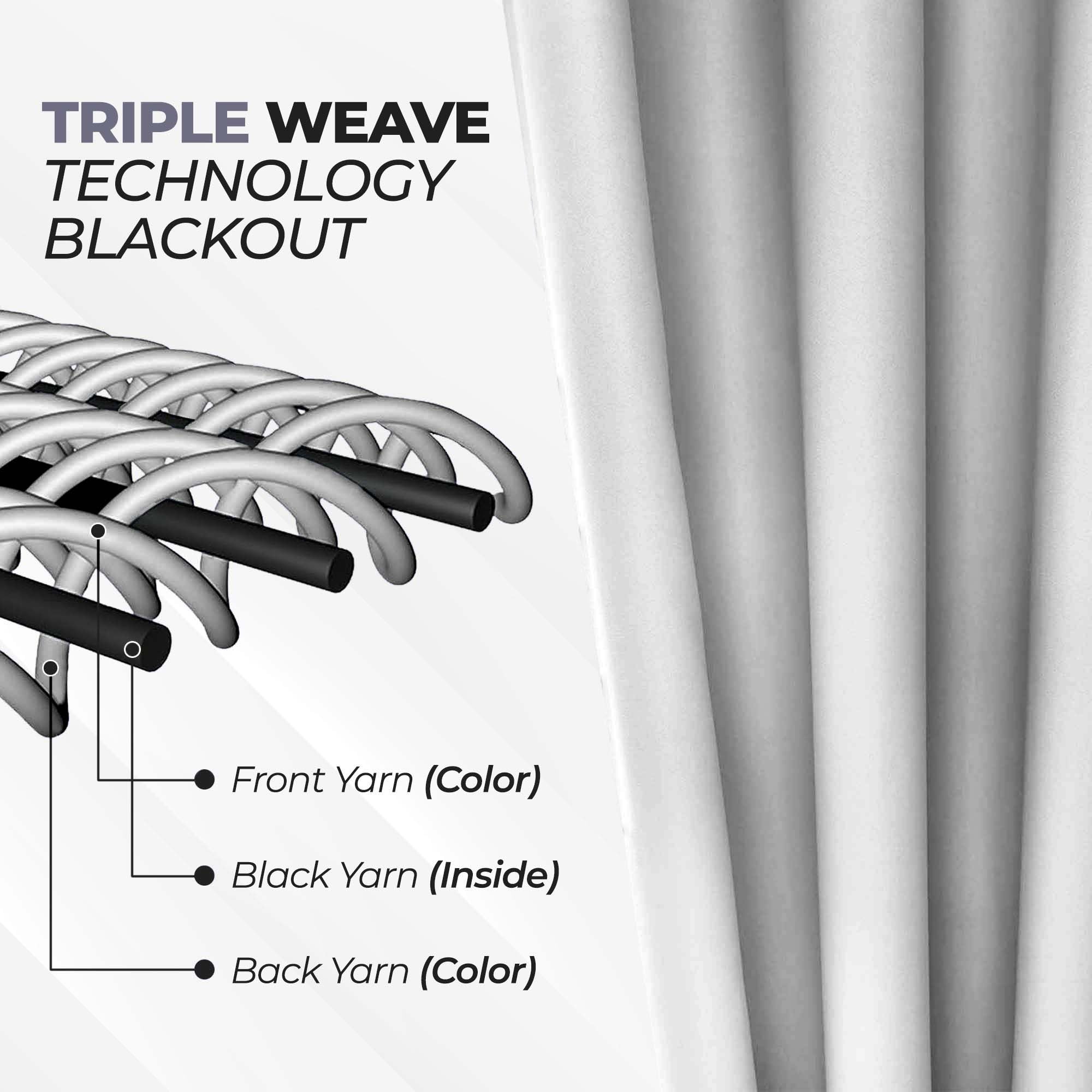 Superior Blackout Solid Light Filtering Back Tab Curtain Panel Set, 42" x 108", Marshmellow
