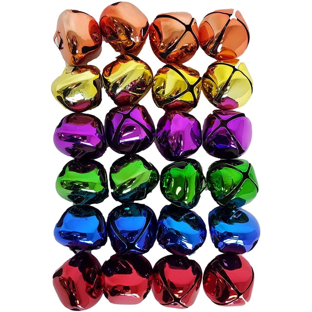Jingle Bells 1 1/4 Pouce (Jumbo, Multicolore) Lot de 24 Pcs!