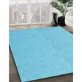 thumbnail image 3 of Ahgly Company Tapis Rond Lavable en Machine Intérieur Transitionnel Turquoise Bleu Vif, 4 Pieds Rond, 3 of 7