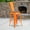 Orange, variant on Emma + Oliver 24"H Black Metal Counter Height Stool with Back and Wood Seat