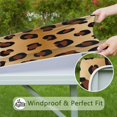thumbnail image 6 of Gold and Brown Of Leopard Print Square Fitted Tablecloth with Elastic Edge,Square Table Cover,Washable Elastic Table Cover for Home Kitchen Party Decor 34"x34", 6 of 6