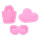 thumbnail image 2 of Moldes para decoración de pasteles 3 piezas Bolsa de sombrero Forma de gafas de sol Molde de silicona para pastel de fondant Flexible Fácil de desmoldar para dulces para ANGGREK Otros, 2 of 8