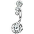 thumbnail image 1 of 316L Surgical Steel Belly Button Rings Clear Navel Rings Belly Rings Belly Piercing, 1 of 8
