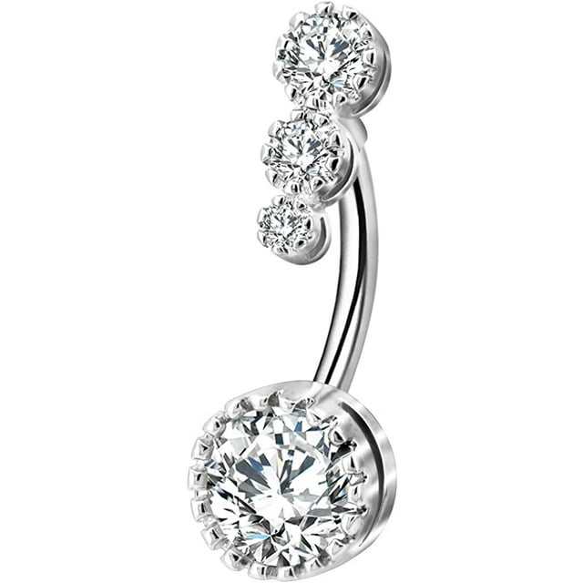 316L Surgical Steel Belly Button Rings Clear Navel Rings Belly Rings Belly Piercing
