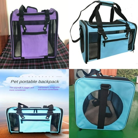 WFUPENG Breathable Soft Side Dog Cat Carrier Bag Airline Approved Pet Backpack Shoulder Bag for Transporting Small Dogs and Cats