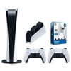 Sony Playstation 5 Digital Edition Console with Extra White Controller, DualSense Charging Station and Surge PowerPack Battery Pack & Charge Cable Bundle