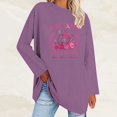 thumbnail image 2 of Pisexur Hauts à Ruban pour Femmes Mode Manches Longues Col Rond Chandails en Molleton Décontractés Sensibilisation au Cancer du Sein Pull Tops Chandails en Molleton Graphiques Inspirants T-Shirts Tops d'Automne pour Femmes, 2 of 5