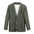 thumbnail image 3 of BXINGOHAI Mens Casual Sport Coat Blazer Two Buttons Lightweight Business Jackets Army Green 3XL, 3 of 6