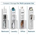 thumbnail image 3 of TiaGOC Small Bathroom Storage Cabinet with 2 Doors & 3 Shelves, Storage Stand, Narrow Bathroom Organizer for Towel Storage & Holder - Corner Bathroom Floor Cabinet - White, 3 of 8