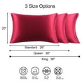 thumbnail image 5 of PiccoCasa 1Pc 19 Momme Silk Pillow Cover with Envelope Closure Wine Red Queen(20"x30"), 5 of 6