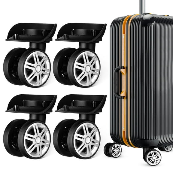 4 Pcs Luggage Wheels Replacement, Universal Suitcase Wheels with Silent Dual-Row Design, Heavy Duty Abs Trolley Casters, Easy to Install
