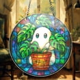 thumbnail image 2 of Cute Ghost Greenhouse Suncatcher Ornament, Halloween Ghost Stained Glass Hangings, Plant Lovers Gift, Halloween Home Decor, Gift for Mom, 2 of 4