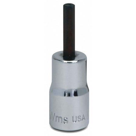 1/4" Dr, 1/4" Size, SAE Hex Bit Socket, 6 Pts, Overall Length: 1-1/2"