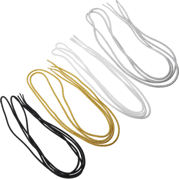 Shoelace Metallic Line Boots Sports Shoes White Laces Rope Thick Replacement 4 Pairs