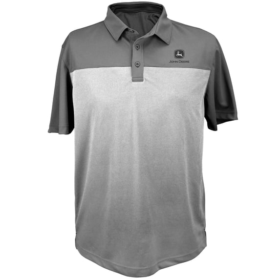 Mens John Deere Logo Performance Polo Shirt-Charcoal-L