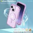 thumbnail image 6 of Allytechgroup iPhone 15 Case with Screen Protector, Magnetic Back Cover Compatible with Magsafe Transparent Shockproof Drop Proof Phone Case for Apple iPhone 15, Lightpurple, 6 of 8
