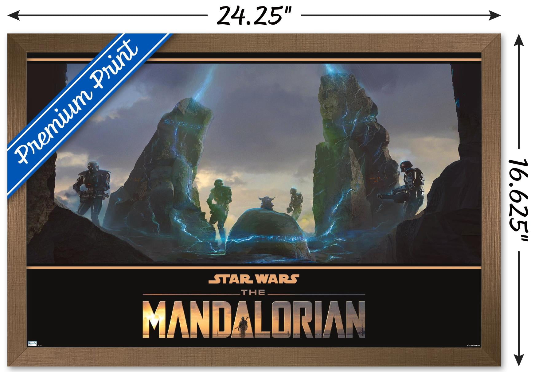 Star Wars: The Mandalorian Season 2 - Seeing Stone Wall Poster, 14.725" x 22.375", Framed