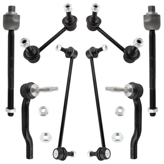 BOXI 8pcs Front Rear Sway Bar Inner Outer Tie Rods Fit for Ford Fusion 2013-2018 / Edge 2015-2018 / for Lincoln MKZ 2013-2018 / MKX 2016-2018 | Replace ES801110 ES801109 EV801122 K750740 K750744