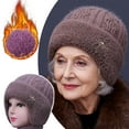 thumbnail image 3 of Yiasten Elderly Ladies Knitted Hat, Warm Winter Ear-Protecting Beanie with Soft Fleece Lining for Cold Days, 3 of 9