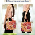thumbnail image 4 of FORMRS Womens Corduroy Tote Bag Crossbody Shoulder Handbag with Pocket, Orange Hand Drawn Floral, 4 of 7